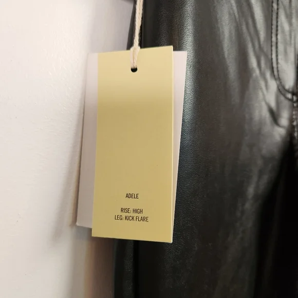 Aritzia Wilfred Adele Faux Leather Kick Flare Pants New NWT Size 00 High Rise - Picture 7 of 12